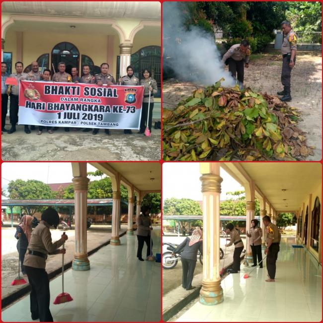 Polsek Tambang Gelar Bakti Sosial Religi di Masjid Al-Ikhlas Desa Balam Merah